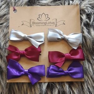 3 sets of pigtail bobby pin hairbows